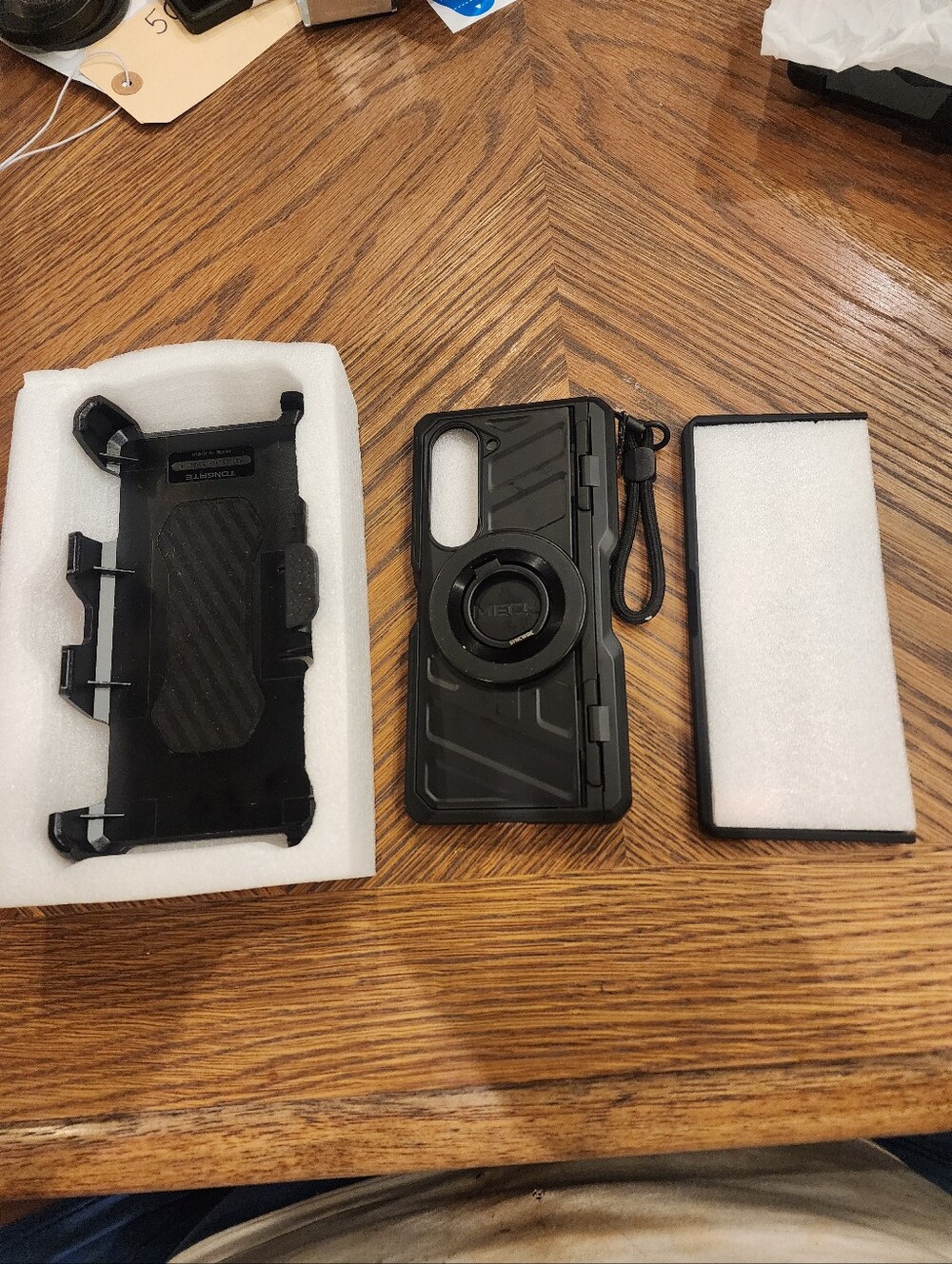 Galaxy Z Fold Black Phone Case With Belt Clip Holder And Magnetic Ring
